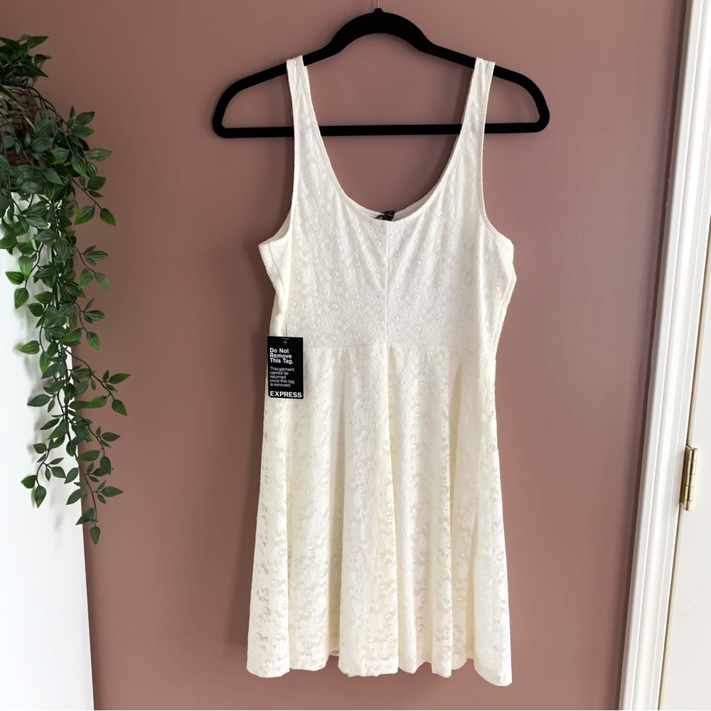 Express cream lace dress size small